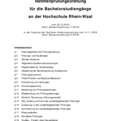 Rahmenprüfungsordnung für die Bachelorstudiengänge