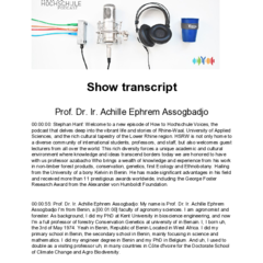 Das Logobild zum Podcast zeigt von links nach rechts verschiedenfarbige Lautsprecherkabel, ein Mikrofon, einen Lautsprecher und einen Coffee to go Becher mit Hochschullogo.