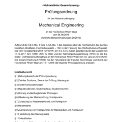 Examination Regulations for the Master’s Programme in Mechanical Engineering