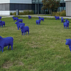With its flock of blue sheep, the university is sending a message of tolerance, internationalism and solidarity amongst all peoples