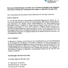 Rechenschaftsbericht des Hochschulrates von Mai 2025 bis April 2026