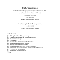 Prüfungsordnung für den Bachelorstudiengang Infotronic Systems Engineering