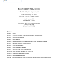 Examination Regulations for Mechatronic Systems Engineering B.Sc.
