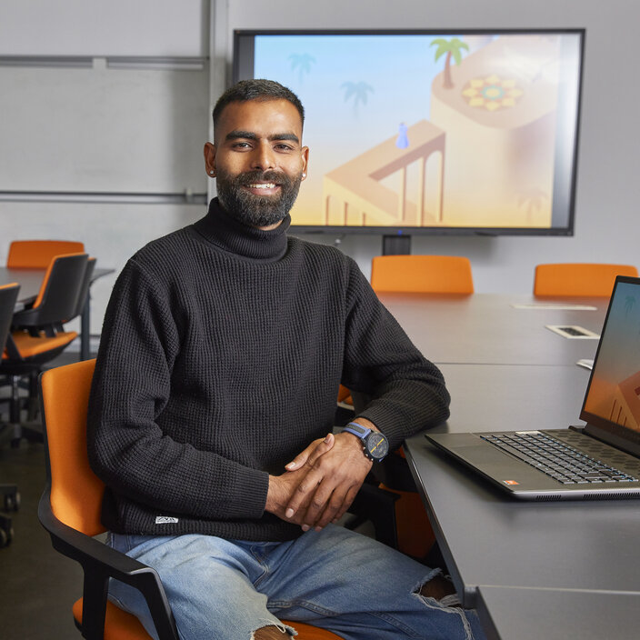 Nitin Rawat aus Indien Portraitbild des Studenten Nitin Rawet