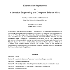 Examination Regulations for Information Engineering and Computer Science, MSc