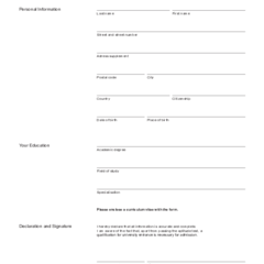 Application form