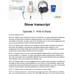 Das Logobild zum Podcast zeigt von links nach rechts verschiedenfarbige Lautsprecherkabel, ein Mikrofon, einen Lautsprecher und einen Coffee to go Becher mit Hochschullogo.