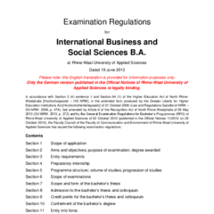 Examination Regulations for International Business and Social Sciences B.A.