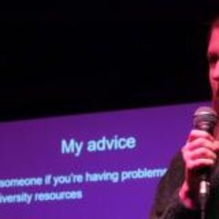Students on stage – Students talk about their fresh start