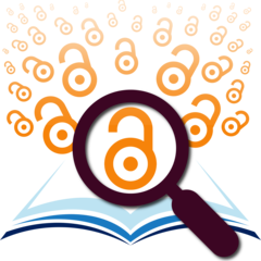 Eine Lupe über einem aufgeklappten Buch vergrößert ein Schloss-Symbol aus einer Menge von Schloss-Symbolen.