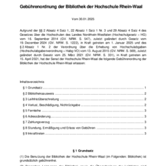 Gebührenordnung der Bibliothek