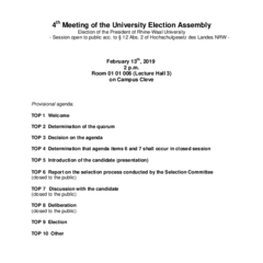 Invitation to the 4th University Election Assembly