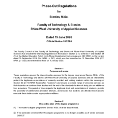 Phase-Out Regulations for Bionics, MSc