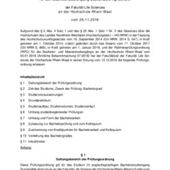 Prüfungsordnung für den Bachelorstudiengang Sustainable Agriculture