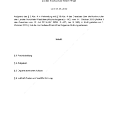 Geschäftsordnung für das International Center als zentrale Betriebseinheit