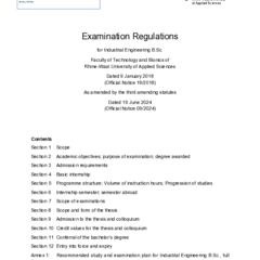 Examination Regulations for the BSc in Industrial Engineering