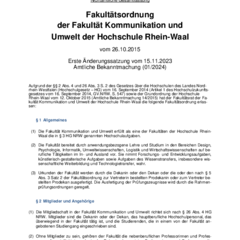 Fakultätsordnung der Fakultät Kommunikation und Umwelt
