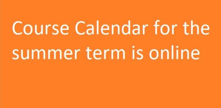 Course Calendar is online