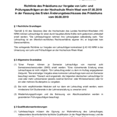 Richtlinie Lehraufträge