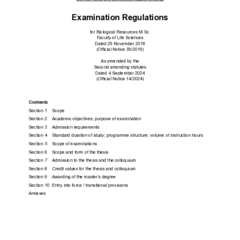 Examination Regulations for Biological Resources M.Sc.
