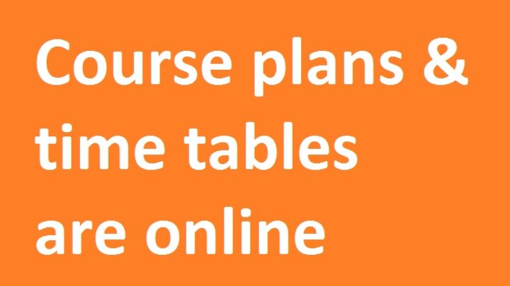 Course schedule for the winter term