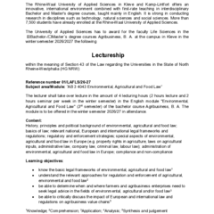 Lectureship_AB 3 4043 Environmental, Agricultural and Food Law