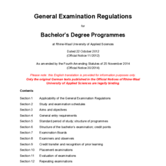 General Examination Regulations for Bachelor’s Degree Programmes 