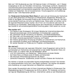 Flyer FV Hochschule Rhein-Waal e. V.