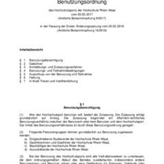 Terms and Conditions of Use for University Sports at Rhein-Waal University of Applied Sciences