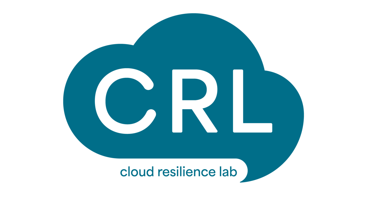 Logo des Cloud Resilience Labs. Blaue Wolke mit Kürzel CRL