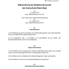 Wahlordnung der Studierendenschaft