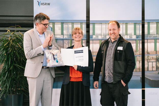 (from left to right): Prof. Dr Oliver Locker-Grütjen, Prof. Dr Steffi Wiedemann, Prof. Dr Jörg Petri