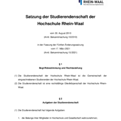 Satzung der Studierendenschaft