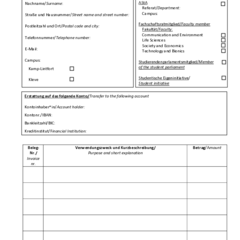 Dokument Finanzantrag