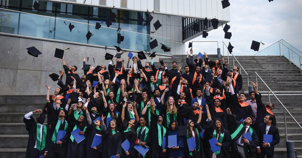 Graduates from the university were given a ceremonial send-off