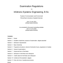 Examination Regulations for Infotronic Systems Engineering, B.Sc.