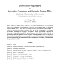 Examination Regulations for Information Engineering and Computer Science, M.Sc.