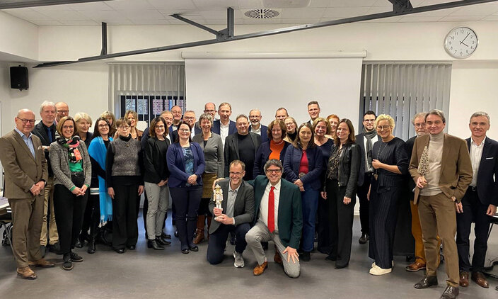 Teilnehmende der Landesrektor*innen- und -kanzler*innenkonferenz im Dezember 2023 in Kamp-Lintfort credit: Prof. Dr. Frank Dellmann (FH Münster)