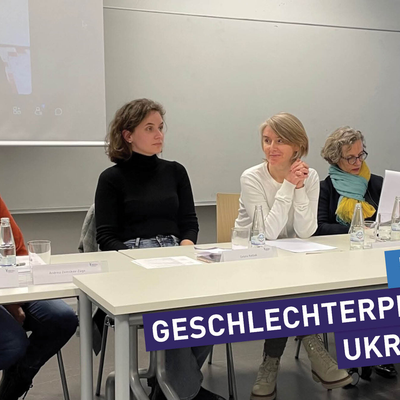 (von links nach rechts): Dr. Andrea Zemskov-Züge, Galyna Kotliuk M.A., Dr. habil. Olena Strelnyk, PD Prof. Dr. Gesine Fuchs und Prof. Dr. Eva Maria Hinterhuber