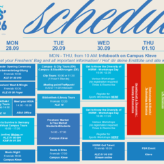 Freshers' Week 2026 Campus Kleve Programm