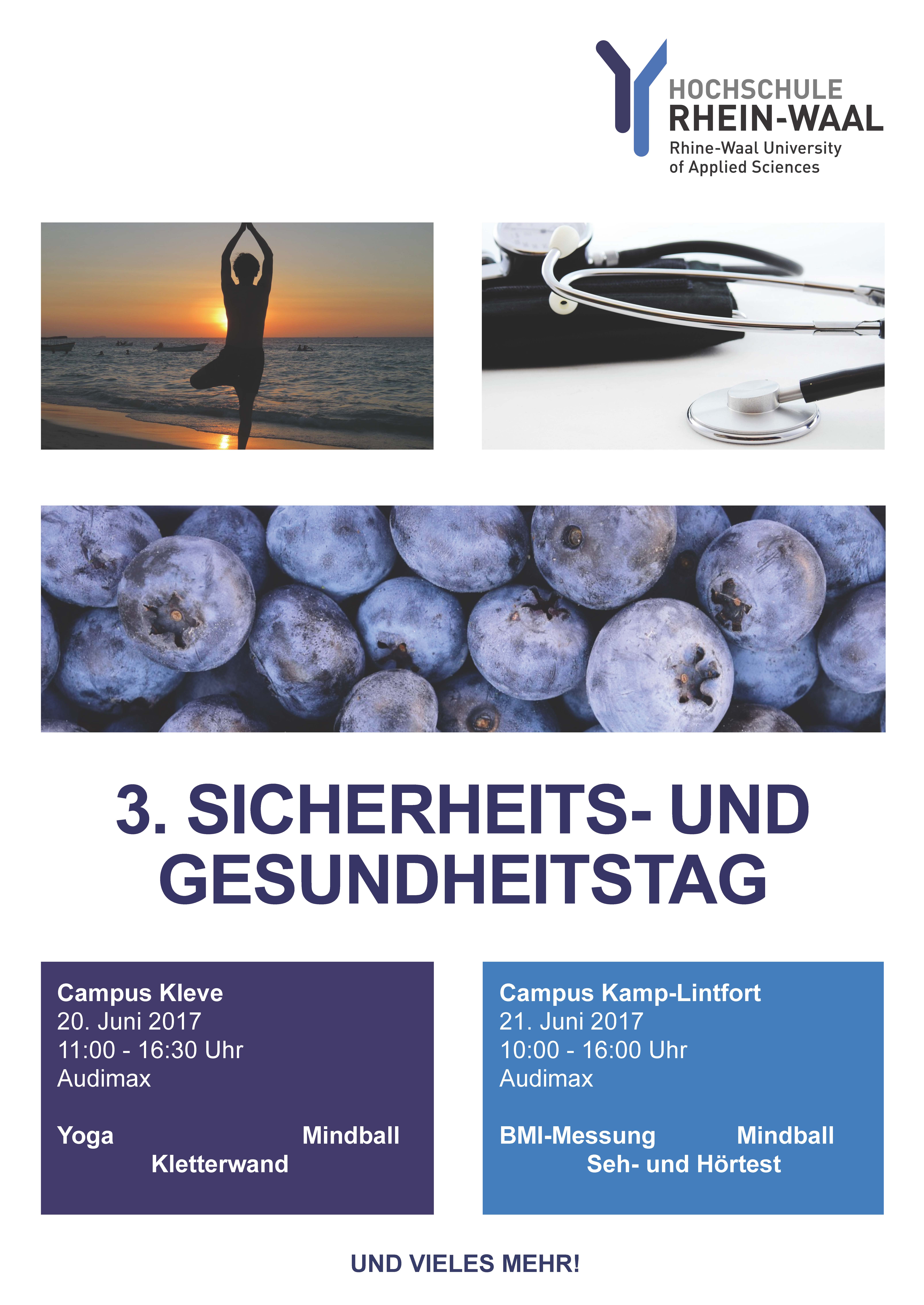 3. Gesundheits- und Sicherheitstag der HSRW  Hogeschool Rhein-Waal