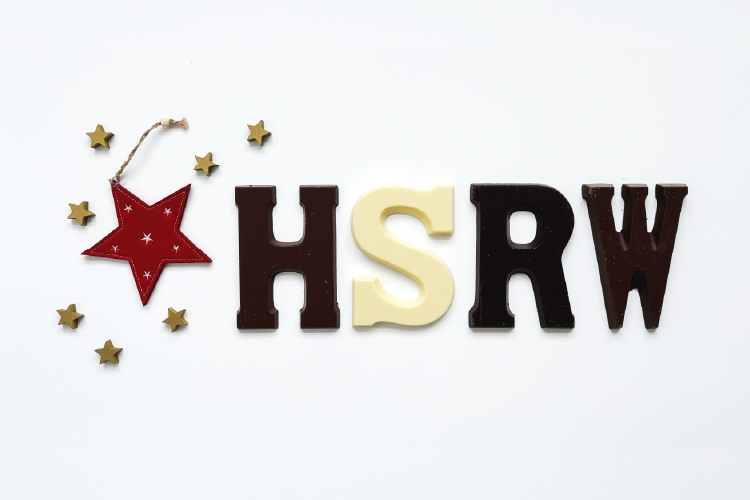 Das Bild zeigt einen roten Stern und die HSRW Buchstaben