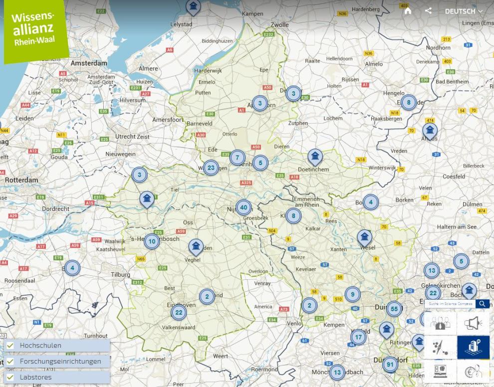Screenshot Science Compass Rhein-Waal 