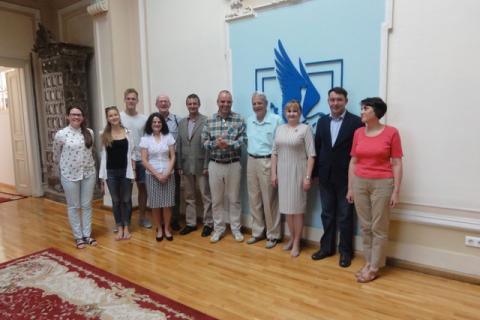 Bildunterschrift: Delegation der Hochschule Rhein-Waal an der Lucian-Blaga-Universität Sibiu / The delegation of Rhine-Waal University of Applied Sciences at the Lucian Blaga University in Sibiu