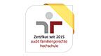 Logo und Auszeichnung als Familiengerechte Hochschule